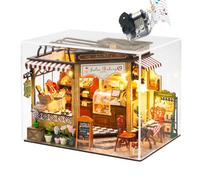 Mini casa delle bambole in legno 3D con LED, kit fai da te in miniatura e mobili per casa delle bambole, idea creativa per la stanza per San Valentino e compleanno (con copertura antipolvere)