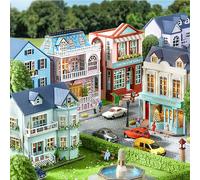 Mini casa delle bambole in legno fai da te con mobili Casa delle bambole leggera Casa Modello di assemblaggio Rosa Princess Villa Kit di architettura Giocattoli Compleanno