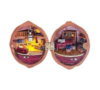 Mini Casa In Guscio Di Noce - Scena Di Biblioteca In Resina Fatta A Mano, Espositore Artigianale Fai-da-te, Mondo Di Libri Fantasy | Per La Decorazione Domestica, La Casa Delle Bambole E