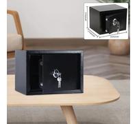 Mini cassaforte di sicurezza professionale e durevole con chiave in ferro resistente e acciaio, per gioielli da ufficio, nero
