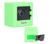 Mini Cassaforte Per Bambini, 3,7 X 3,7 X 1,77 Pollici Custodia Per Soldi Simulazione Cassetta di Sicurezza con Serratura Codificata Cassetta di Risparmio di Contanti Per Monete Cassetta(Verde)