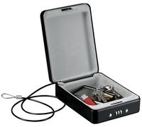 Mini cassaforte portatile con combinazione, nera, acciaio, 203 mm, 150 m