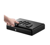 Mini cassaforte portatile interamente in acciaio con blocco impronte digitali e password per uso antifurto in auto e in ufficio(OS500CPassword)