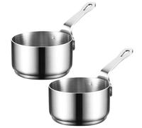 Mini casseruola 2 pezzi, mini casseruola antiaderente in acciaio inossidabile 2, 17x1, 18 con manico, pentolini per latte caldo, caffè, burro e altro
