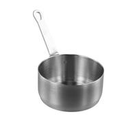 Mini casseruola compatta in acciaio inox da 100 ml, con foro per appendere e bordo liscio, adatta per riscaldare latte, salse e preparare alimenti per bambini (argento L)
