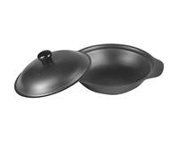 Mini casseruola in ferro da cucina in ghisa wok poco profonda antiaderente cucina 20 cm nero