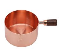 Mini Casseruola, Scaldaburro in Acciaio Inossidabile Oro Rosa con Beccuccio e Manico in Legno per Utensili da Cucina Domestici(250 ml)