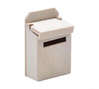 Mini cassetta della posta, in miniatura, vuota, per casa, mini cassette postali in legno, modelli per progetti fai da te (colore naturale)