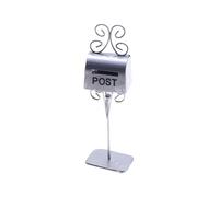Mini cassetta delle lettere per casa delle bambole, in ferro, stile europeo, 3,5 x 2,5 x 12,5 cm, colore: argento