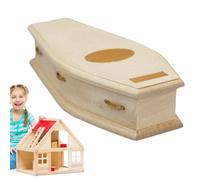 Mini Cassetta per tombe, per Mobili Casa delle Bambole - Mini Cassetta per tomba in legno non lavorato Modello Decorativo Casa delle Bambole Mobili per Vetrina Libreria Halloween Miniatura