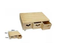 MINI CASSETTIERA 3 CASSETTI CUORE IN LEGNO NATURALE DECOUPAGE 53439A