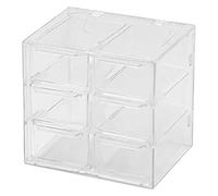 Mini cassettiera da scrivania, organizer da scrivania trasparente a più scomparti con cassetti, scatola portaoggetti artigianale da scrivania impilabile per forniture per ufficio, (6 scomparti)