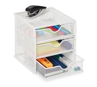 Mini cassettiera scrivania organizer 3 cassetti portaoggetti ufficio acciaio