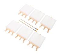 Mini Cavalletto da Tavolo per Dipingere, Kit Tela 10x10 CM per Adulti | Legno e Carta, Elegante e Semplice, per Workspace e Compiti Scolastici, Facile da Usare e Riporre