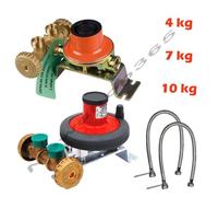 MINI CENTRALINA PER 2 BOMBOLE GAS GPL 4-7-10 KG 2 FLESSIBILI 50-80 CM ACCIAIO
