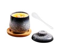 Mini Ceramic Steaming Bowl - 250ml Small Leakproof Ceramic Soup Noodle Pot, Small Stew Pot | Kitchen Noodle Bowl Egg Custard Maker Egg Vegetable Desserts Appetizer Birds Nest