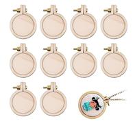 Mini Cerchi Da Ricamo In Legno 10 Pezzi - Piccolo Punto Croce Anello, Telaio, Cornici Per Fai Da Te, Collane, Ciondoli, Ricami, Progetti Artistici E Artigianali