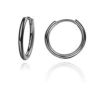 Mini Cerchi Orecchini Cerchio Piccoli Argento 925 Neri Donna Uomo 16MM Hoop Orecchino Nero Anello Orecchio Anelli