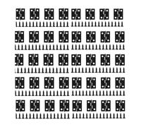 Mini Cerniere Cerniera Piccola Nera 50 Pezzi Pieghevoli in Ferro con 200 Viti for Scatola di Legno Portagioie Armadi Porte Casa delle Bambole Per Installazione Mobili