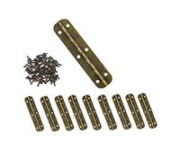 Mini cerniere in ottone vintage per mobili, cassetti, porte, armadi, portagioie, 10 cerniere vintage, 65 x 15 mm, con 60 viti (colore bronzo)