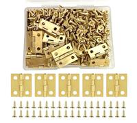 Mini cerniere piccole, 50 pezzi, pieghevoli, piccole, 15 x 18 mm, mini armadio con 200 viti per gioielli, scatola di legno, fai da te