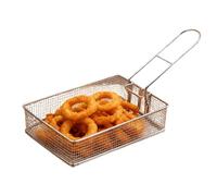 Mini Cestelli Per Friggere - Colino Per Alimenti Pieghevole In Acciaio Inossidabile 17,5x12x5 Cm | Cestino Per Patatine Fritte In Acciaio | Per Picnic, Escursioni, Feste, Barbecue, Cucina, Ristorante,