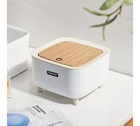 Mini cestino da ufficio,piccolo cestino da tavolo con coperchio a bottone,Pattumiera da tavolo con coperchio in legno,per ufficio, bagno cucina e camera da letto,Stoccaggio per cibo (stile 2)