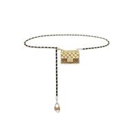 Mini Chain Belt Purse Gold Waist Bag for Women Detachable Trendy Fanny Pack for Dresses Jeans, Gold, Mini Purse + 42" Chain