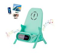 Mini Chair Wireless Charger 15W Fast Charging Station with Speaker Function,3-in-1 Cute Phone Stand Holder for Desk, Portable Desktop Decoration Compatible (C)