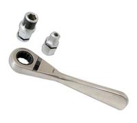 Mini chiave a cricchetto da 10 cm con 2 adattatori