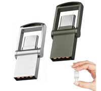 Mini chiavetta USB da 16 GB, confezione da 2, USB C e USB A Dual Drive, chiavetta USB con coperchio girevole, chiavetta di memoria esterna per iPhone 17/16/15, Android, computer, iPad e altro