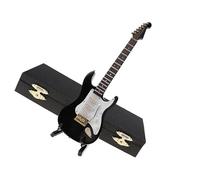 Mini chitarra elettrica strumento musicale classico pop ufficio soggiorno decorazione accessori modello chitarra in miniatura(White)