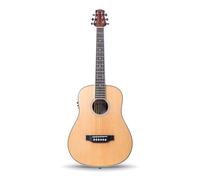 Mini chitarra elettroacustica, misura 3/4, da viaggio, didattica, corde in acciaio, colore naturale