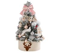 Mini Christmas Tree, 17.72-Inch Lighted Holiday Tabletop with Built-In Lighting, Festive Christmas Centerpiece Decoration for Porch, Fireplace Mantel, Window, Table, Door, Dorm, Party Display