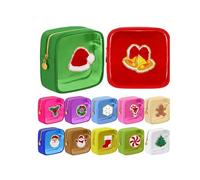 Mini Christmas Zipper Pouches, Christmas clear pouches, Cosmetic Bags for Toiletries Organizer, Cute Bags for Women, Friends, Stocking Stuffers (12PCS)