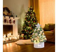 Mini ChristmFor as Tree PFor ackFor Age FeFor luci scintillanti per gioia festiva (45 cm giallo)