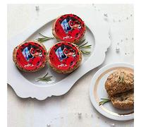 Mini Cialde Decoshape Evento e Personaggio Scelta 24 pz topper cupcake maffin dolci dolcetti biscotti (Ladybug)