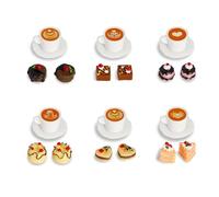 Mini Cibo, 24 Pezzi Miniature Oggetti Mini Cibo Dessert, Cucina in Miniatura Caffè Torta Accessori per Casa delle Bambole per Mini Cucina, Mini tè Pomeridiano, Micro Paesaggio Fai Da Te