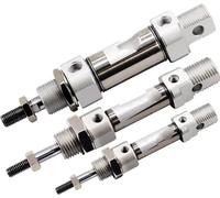 Mini cilindro pneumatico in acciaio inossidabile, Pneumatic Air Cylinder Stainless Steel Double Acting Bore 10-25mm Stroke 5-75mm(Stroke 75mm,Bore 20mm)