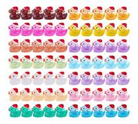 Mini ciondolo a forma di anatra in resina, set di 70 statuette di anatra che si illuminano al buio, mini figure in resina sufficienti e portatili, incandescente per colleghi amici