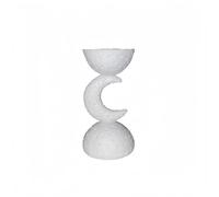 Mini ciotola decorativa con piedistallo in resina, diametro 14,6 cm, bianco Ruq214 (grigio, 10,8 x 10,8 x 17,8 cm)