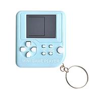 Mini Classic Games Player Keyring Retro Games Console Games with 26 Games Handheld Game Console Portable Mini Retro Game Player Decompression Toys for Video Game Fans (Blue)
