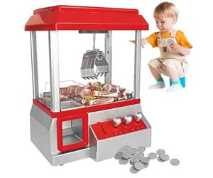 Mini Claw Machine Game - Electronic Candy Grabber per bambini con musica e 24 monete | Macchina per premi per giocattoli per feste, premi, compleanni, gioco in casa, regalo di intrattenimento d