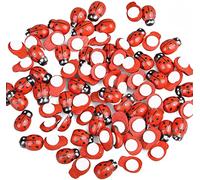 Mini Coccinelle Legno,100 Pezzi Adesivo Coccinella di Legno,Coccinelle Adesivo,per la Decorazione di Scrapbooking Fai da Te