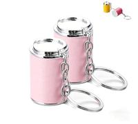 Mini Coin Storage Keychain,2-In-1 Portable Coin Holder,Loose Change Container with Secure Snap Closure,Metal Pocket Coin Purse Bank，2CC