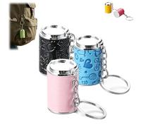 Mini Coin Storage Keychain,2-In-1 Portable Coin Holder,Loose Change Container with Secure Snap Closure,Metal Pocket Coin Purse Bank，3JJ