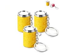 Mini Coin Storage Keychain,2-In-1 Portable Coin Holder,Loose Change Container with Secure Snap Closure,Metal Pocket Coin Purse Bank，3EE