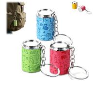Mini Coin Storage Keychain,2-In-1 Portable Coin Holder,Loose Change Container with Secure Snap Closure,Metal Pocket Coin Purse Bank，3GG