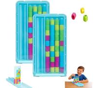 Mini Color Stack Challenge - Portable Brain Teaser Travel Game with 40 Color Rings,Colors Matching Stacking Puzzle Game with Racks, Compact Stack and Sort Logic Puzzle for Fun Parties (2Pcs)