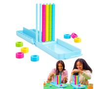 Mini Colour Stack Challenge Game, 40 Rings, Portable Colour Puzzle (1set) | 18+ Portable colour-matching puzzle with 40 rings in four colours, 10 rings per colour